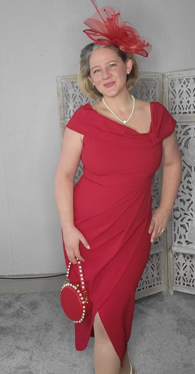 women's red dress