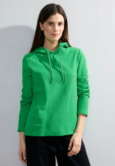 Cecil twill women's structure hoodie green sweatshirt.jpg