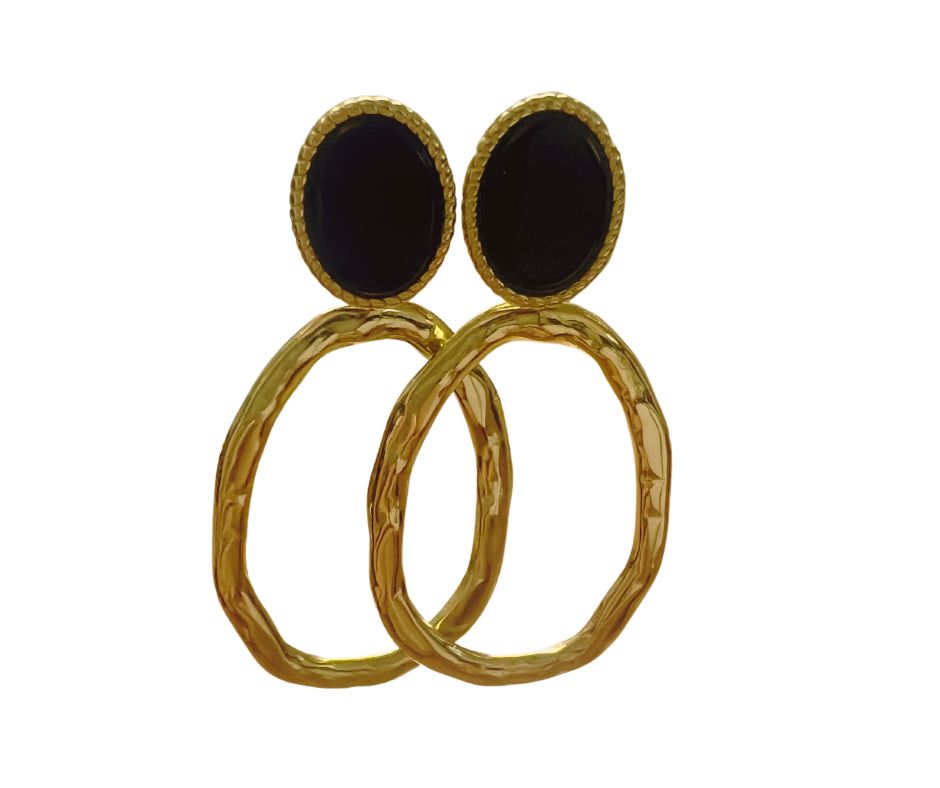 Women's gold earrings