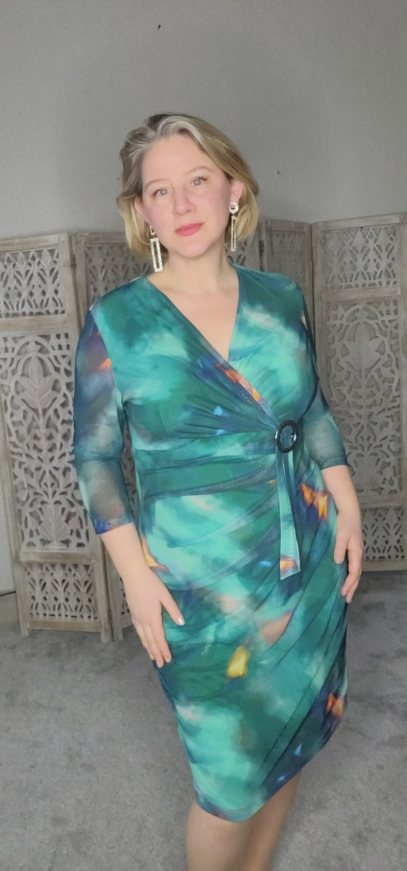 women any occasion dress plus size blue, red , green