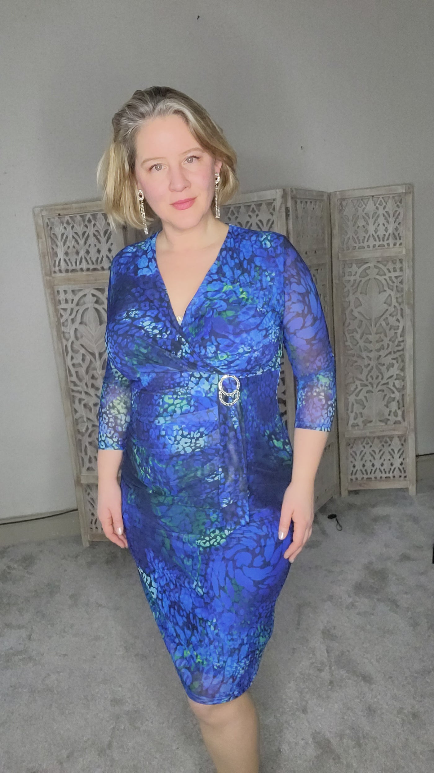 women any occasion dress plus size blue, red , green
