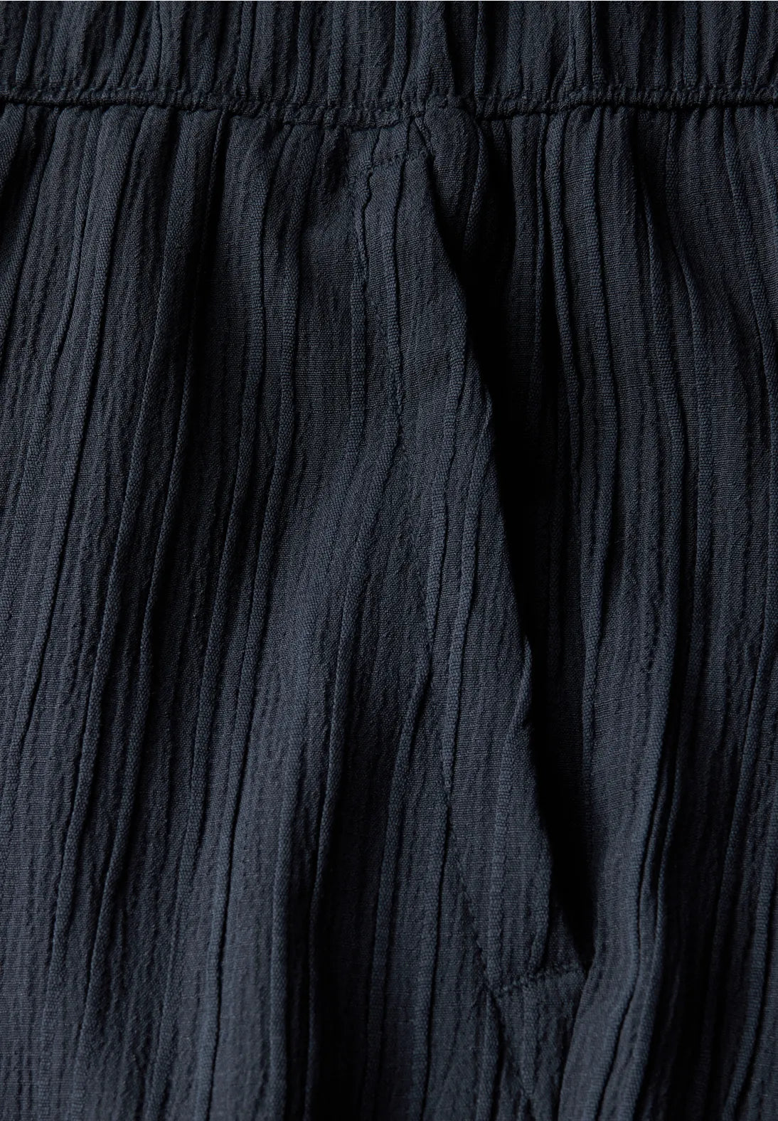 Close-up of dark blue fabric with a textured pattern