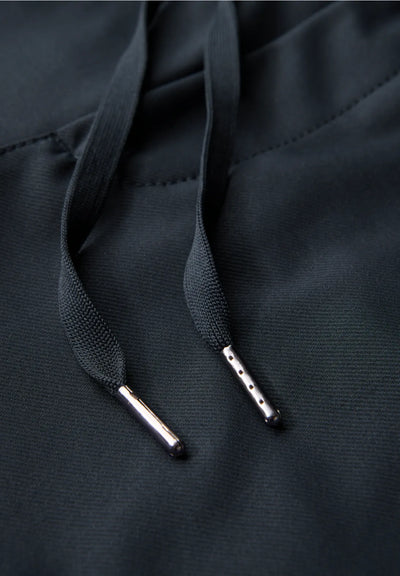 Black drawstring on a black background