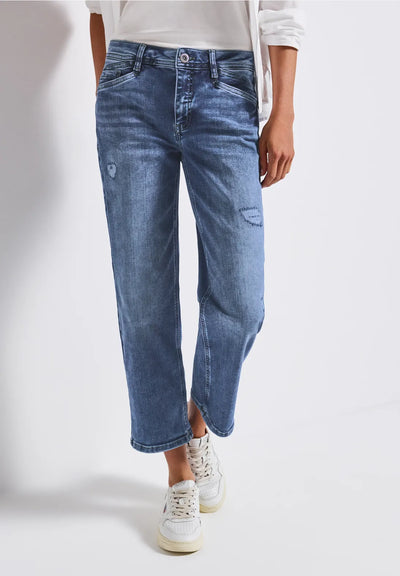 Street One Ripped straight leg jeans