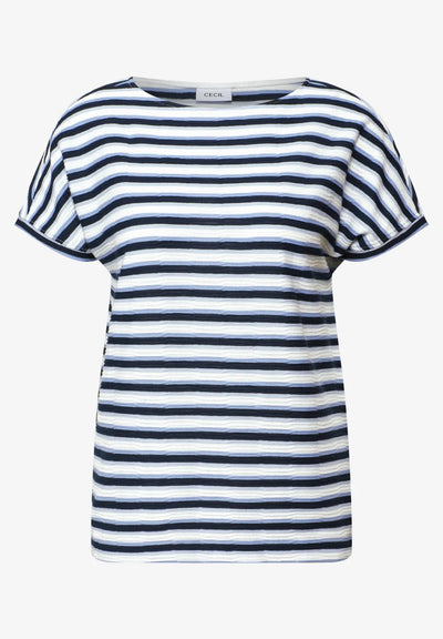 CECIL Stripe Structure T-Shirt