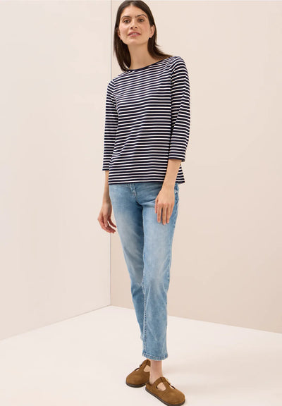 CECIL Stripe Boatneck Top