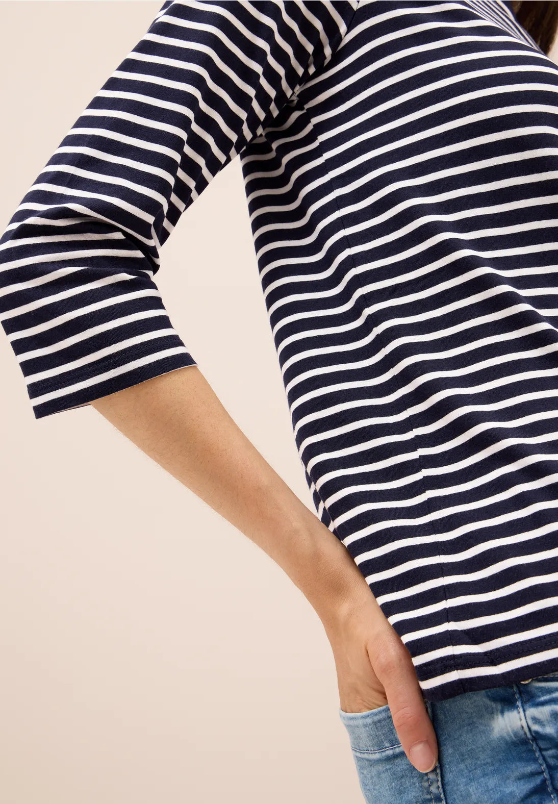 CECIL Stripe Boatneck Top