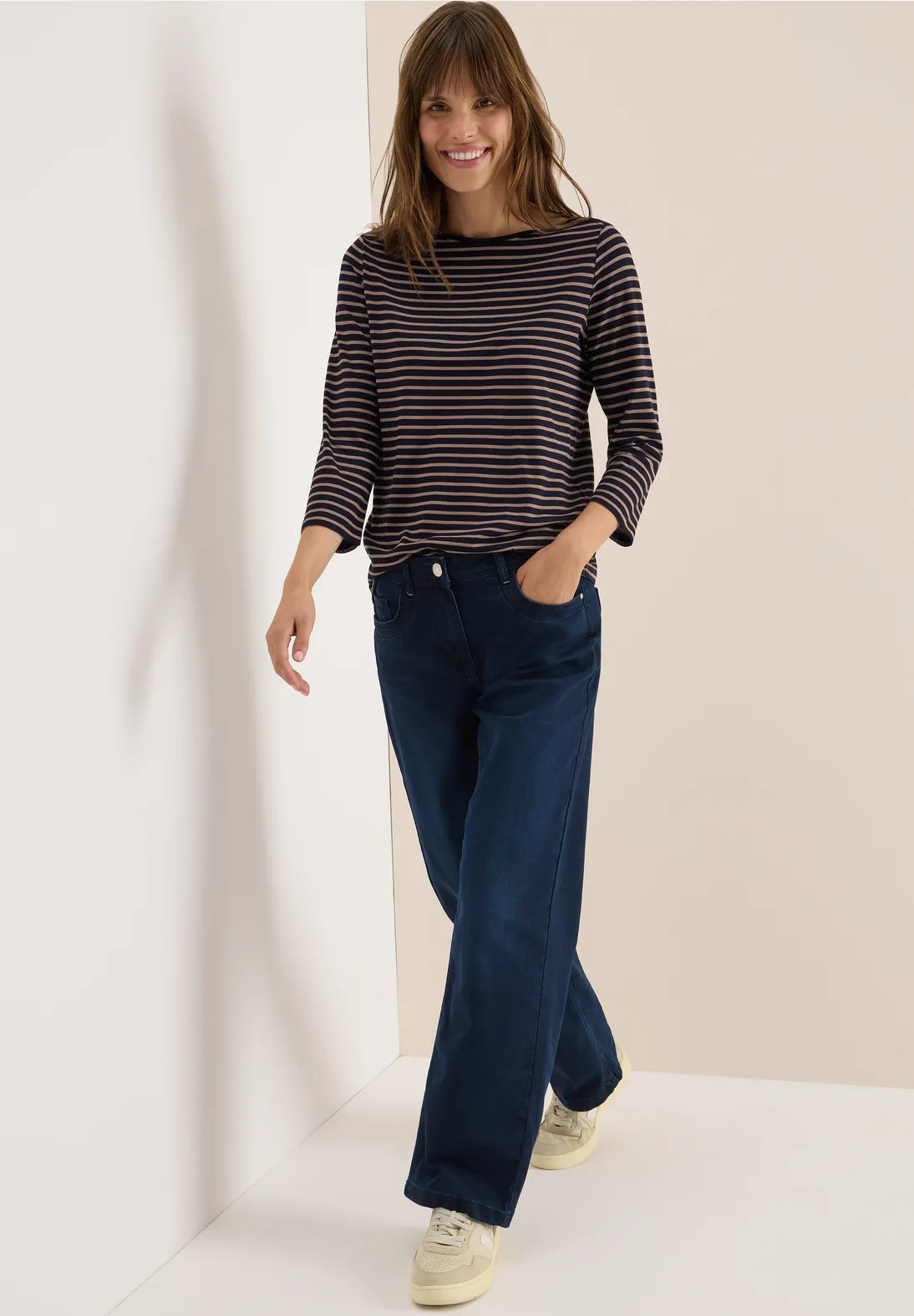 CECIL Basic Stripe Boatneck