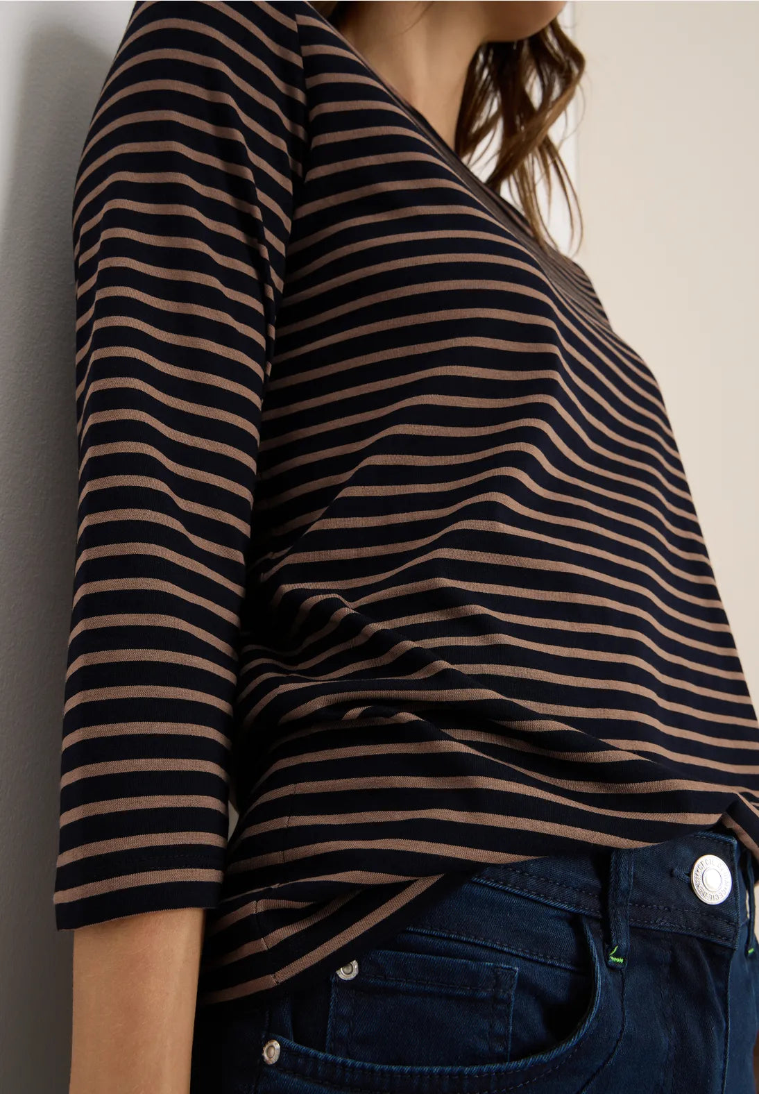 CECIL Basic Stripe Boatneck