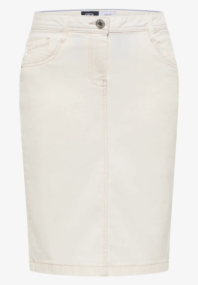 CECIL Denim Skirt Ecru