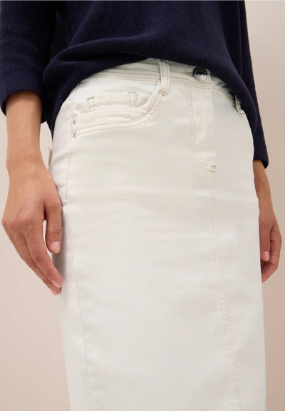 CECIL Denim Skirt Ecru