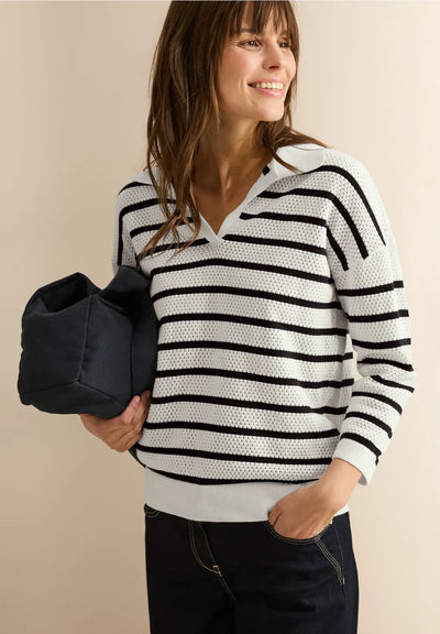 CECIL Sweater with polo collar