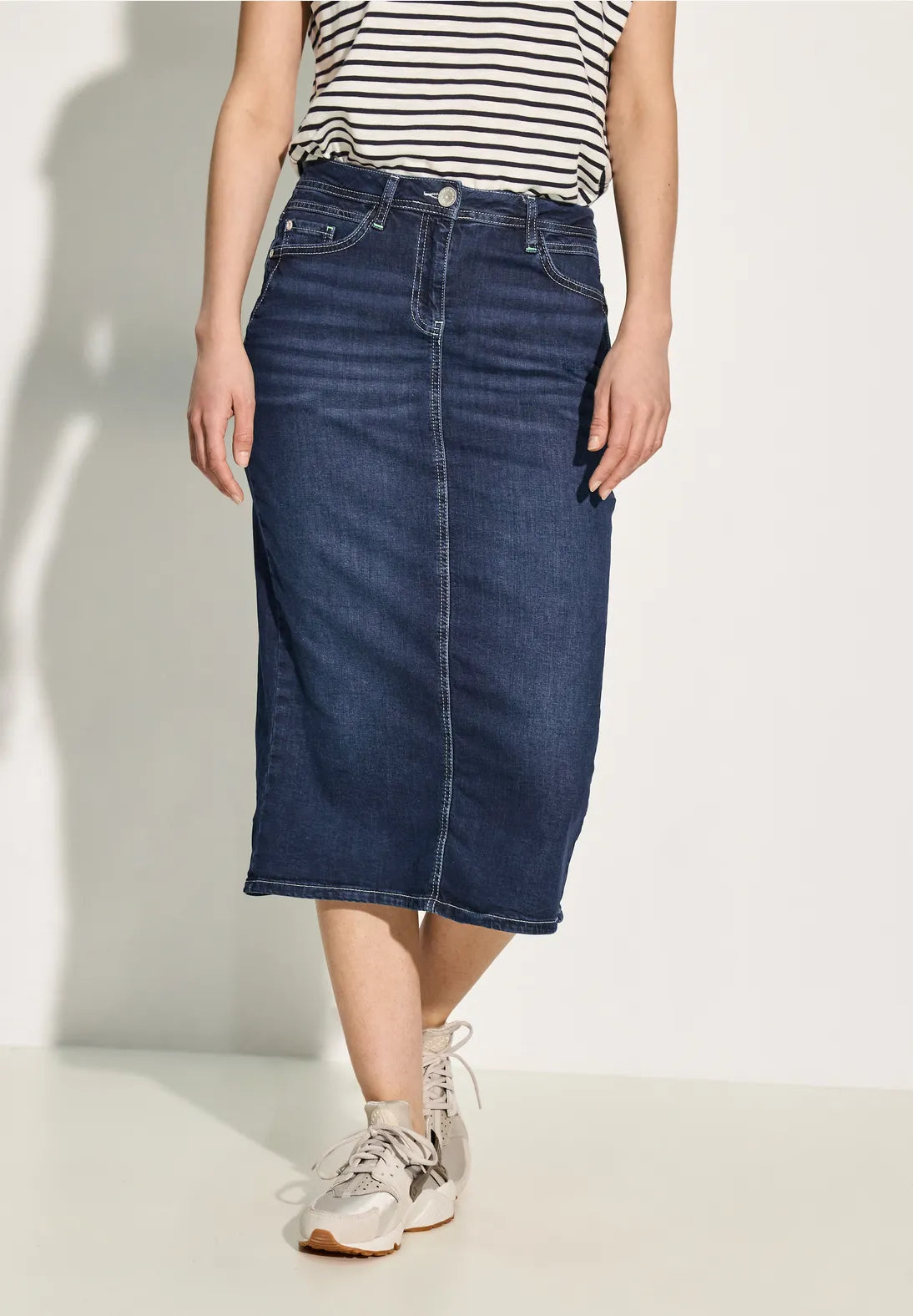 CECIL Women's Denim Midi Skirt