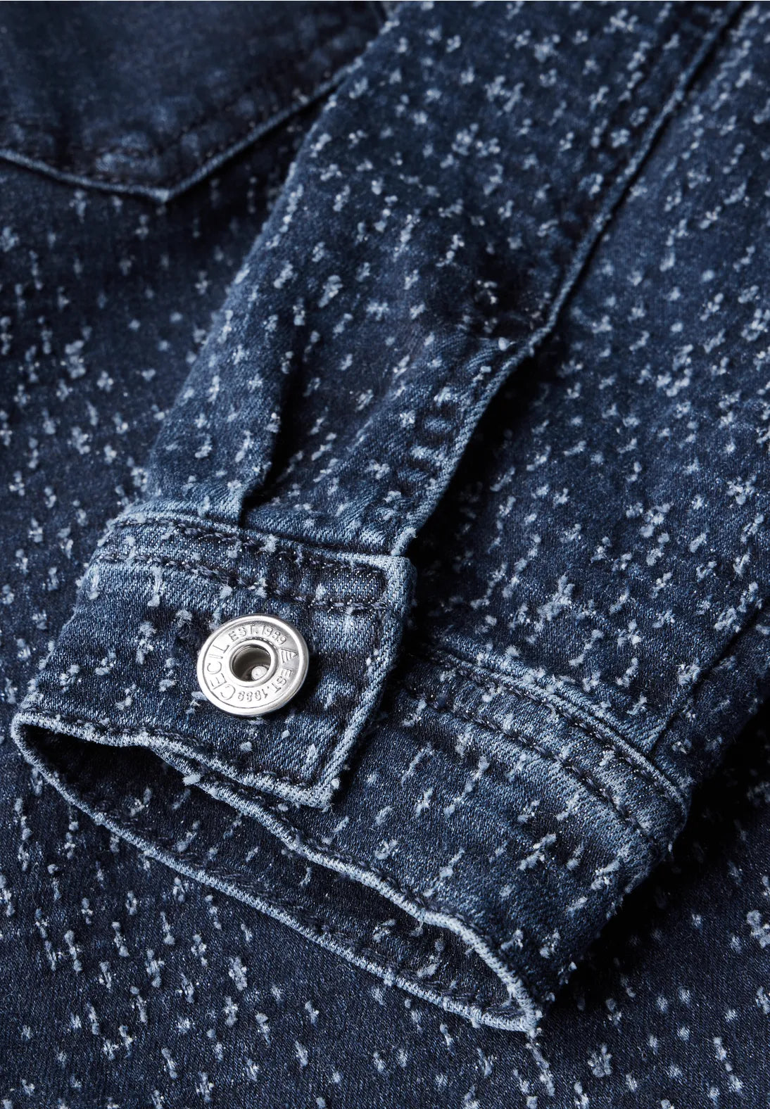 CECIL denim jacket in bouclé look