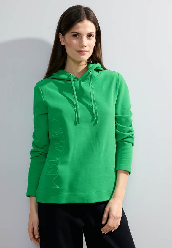 Cecil twill women's structure hoodie green sweatshirt.jpg