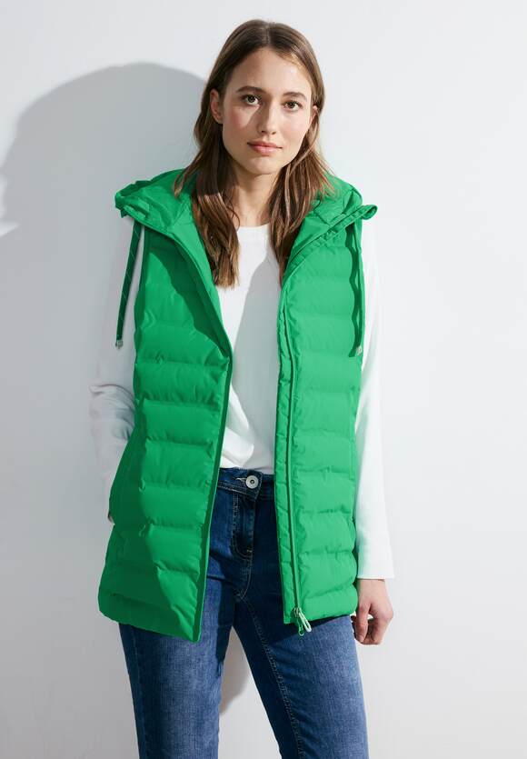 Cecil women's long vest with hood green.jpg