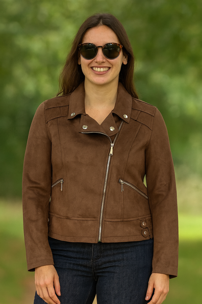 Velvet biker jacket