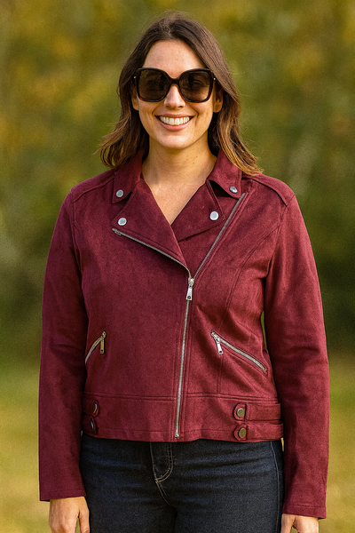 Velvet biker jacket