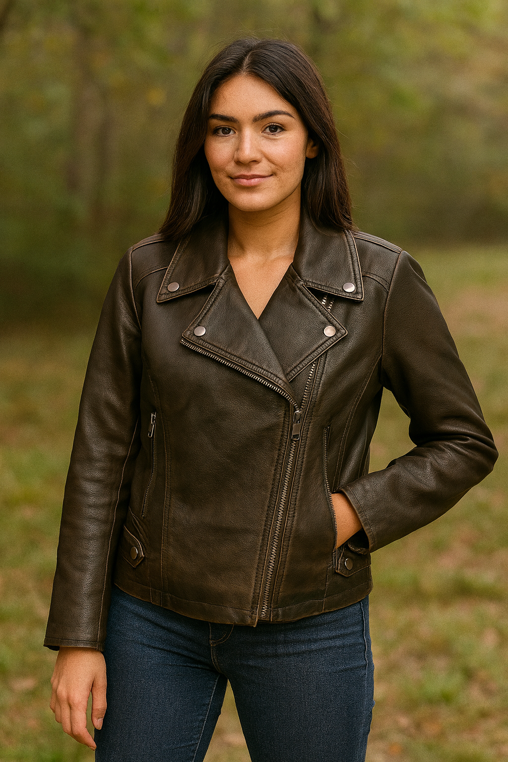 Biker leather jacket