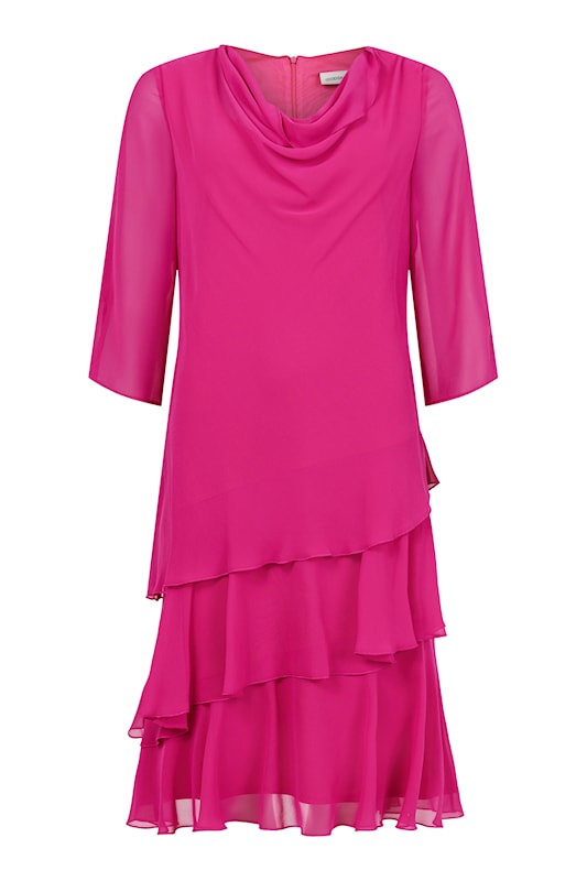 Godske women's chiffon midi pink dress
