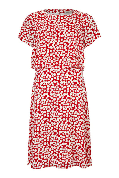 Godske women's polka red and white midi dress