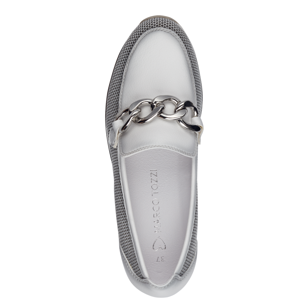 Marco Tozzi women's Shoes white comb silver chain