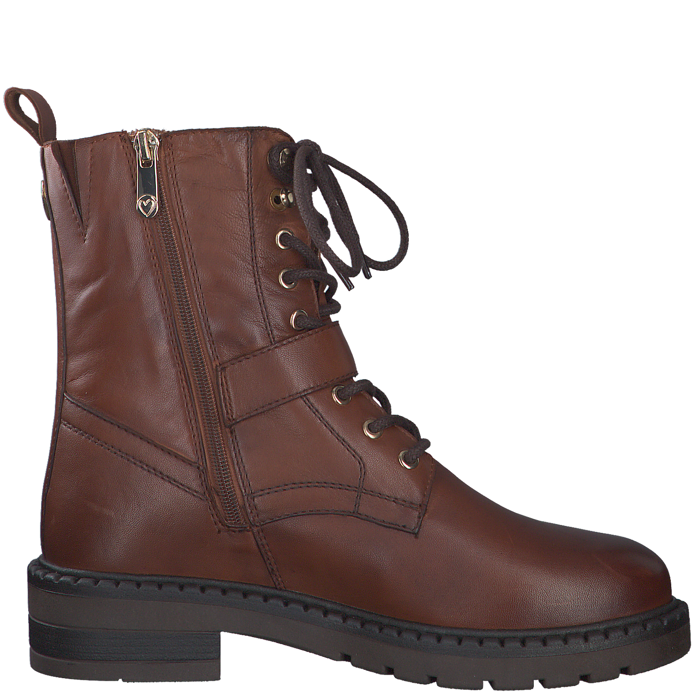 Marco tozzi Cognac boots flat boots biker boots flat boots