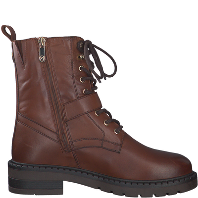 Marco tozzi Cognac boots flat boots biker boots flat boots