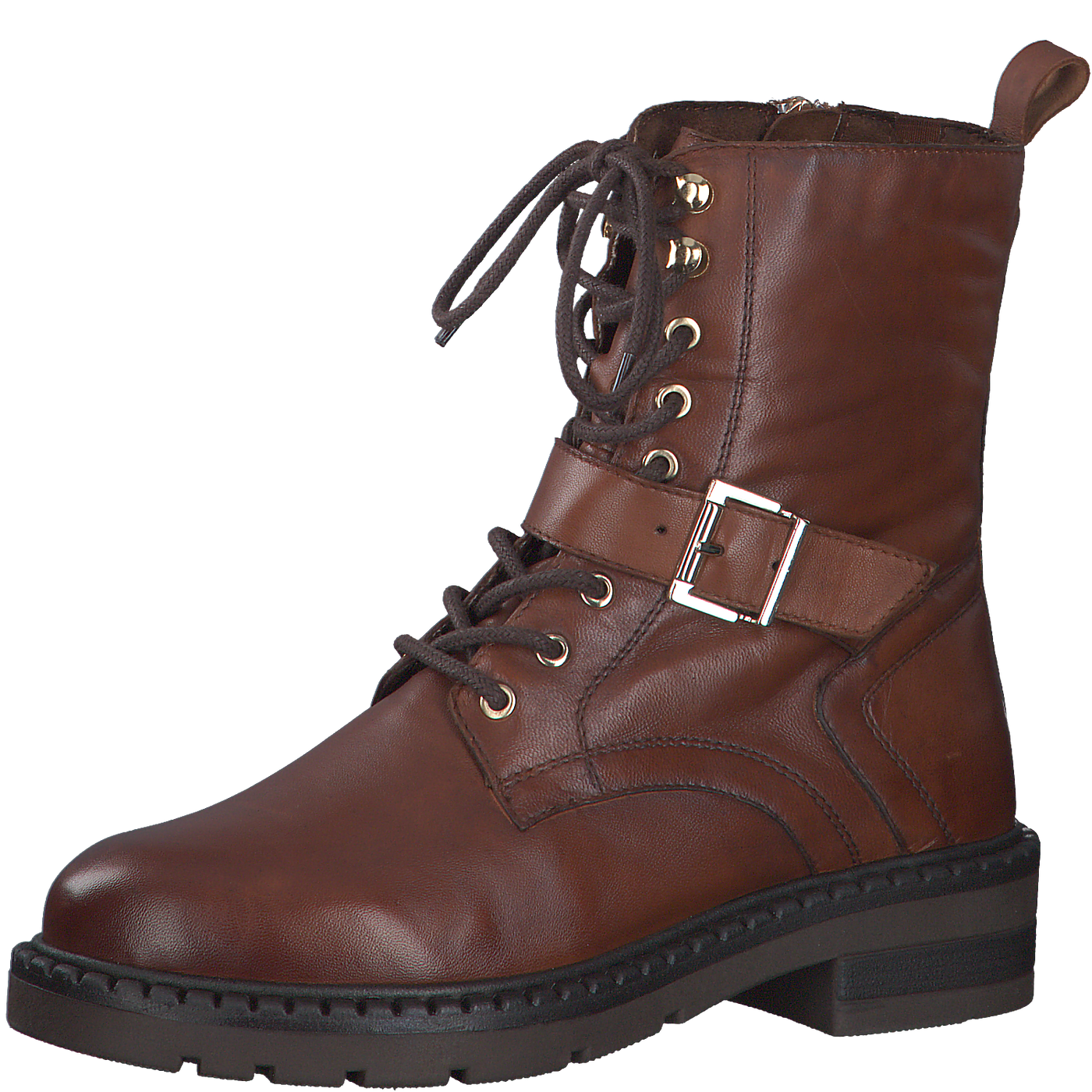 Marco tozzi Cognac boots flat boots biker boots flat boots