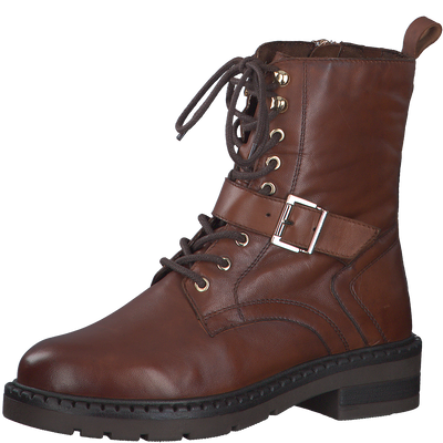 Marco tozzi Cognac boots flat boots biker boots flat boots