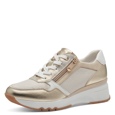 Marco tozzi women's sneakers cream and gold