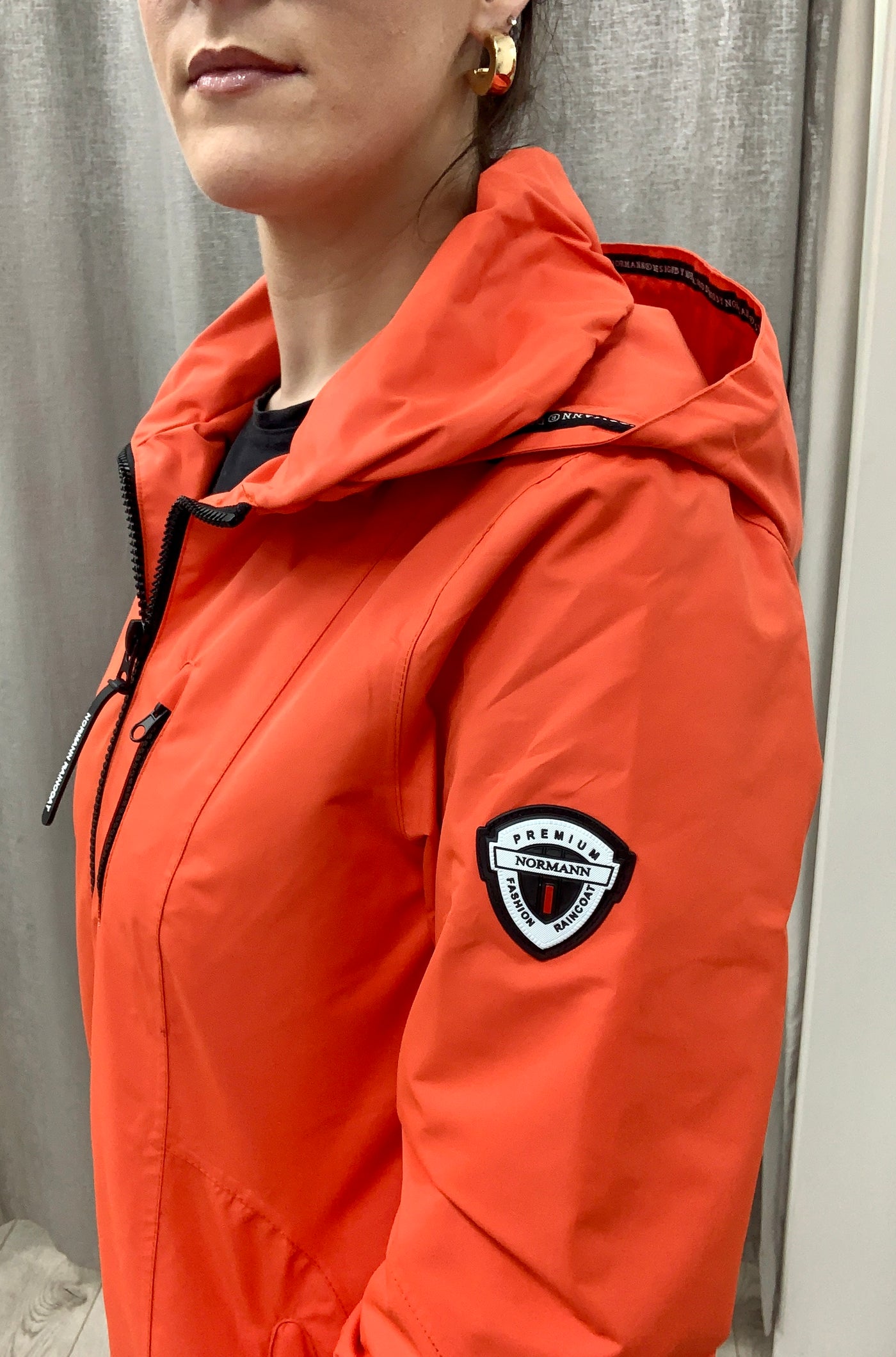 Normann women's rain jacket waterproof windproof detachable hood