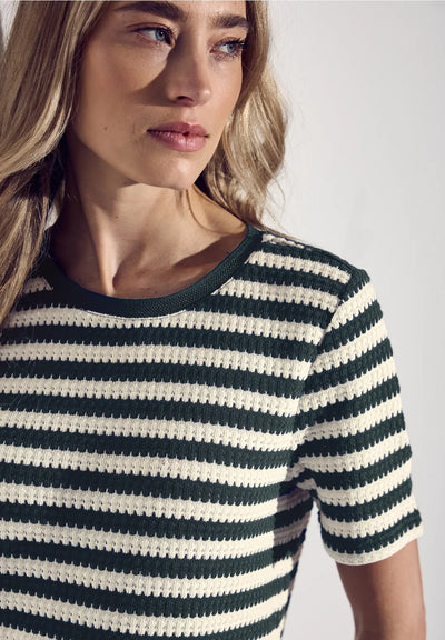 Street One knit-look striped top