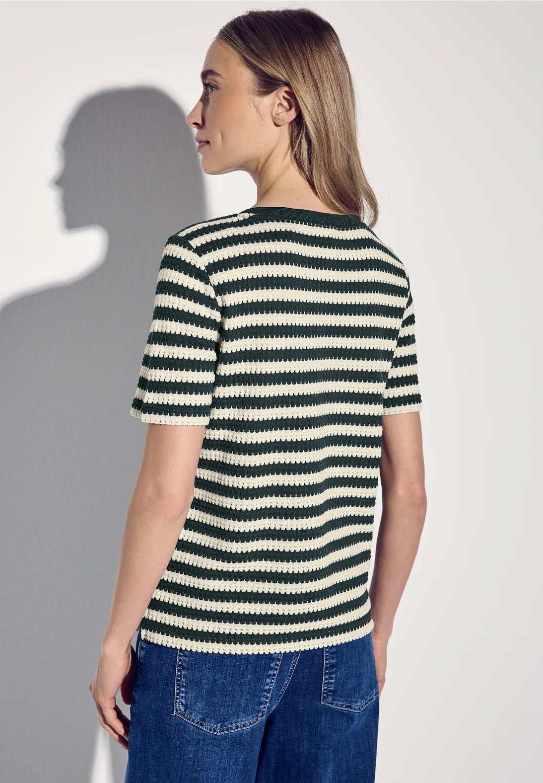 Street One knit-look striped top