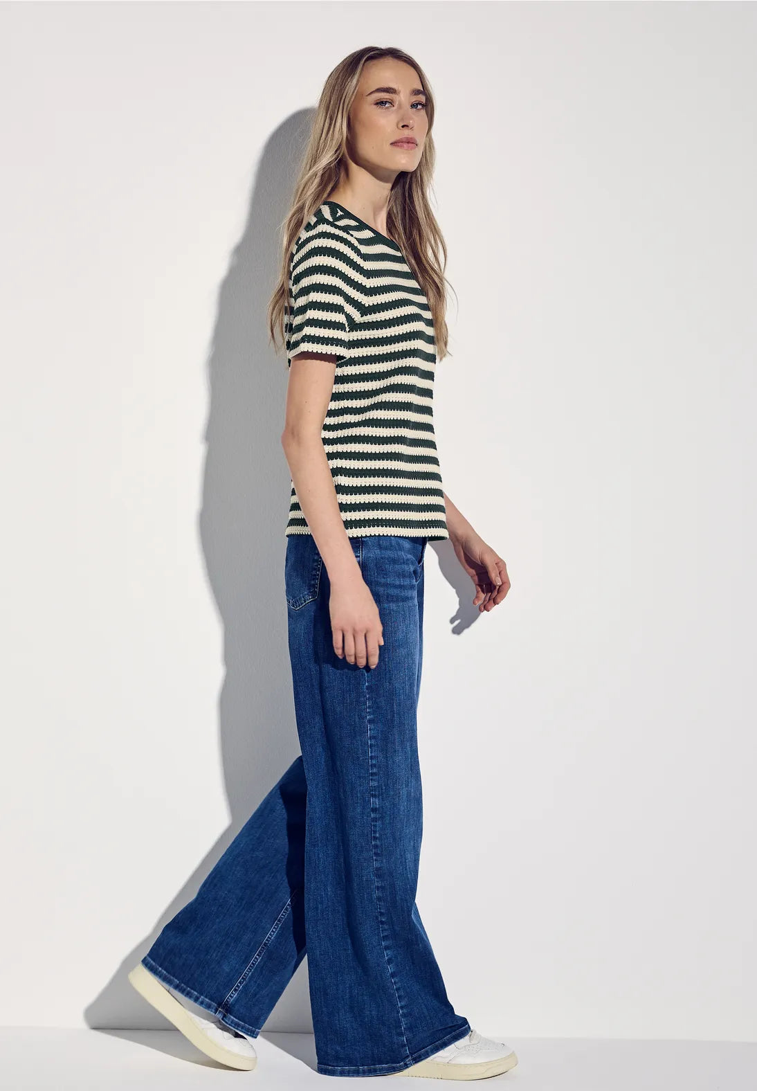 Street One knit-look striped top