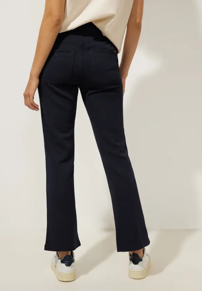 Street One women's navy wide style hope elastic hem pants trousers