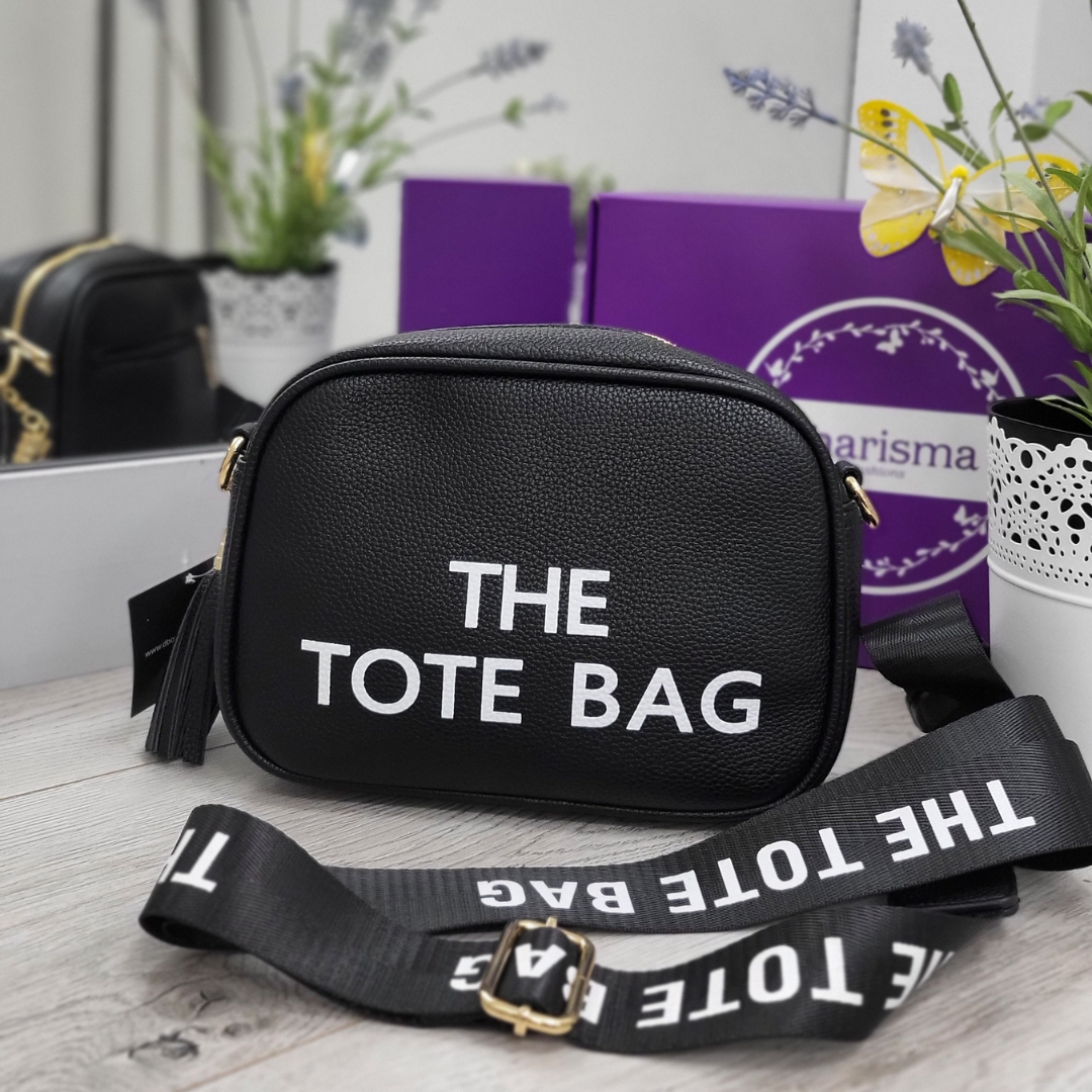 The Tote crossbody bag Black adjustable strip
