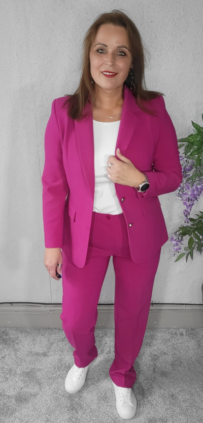 women suit pink royal blue