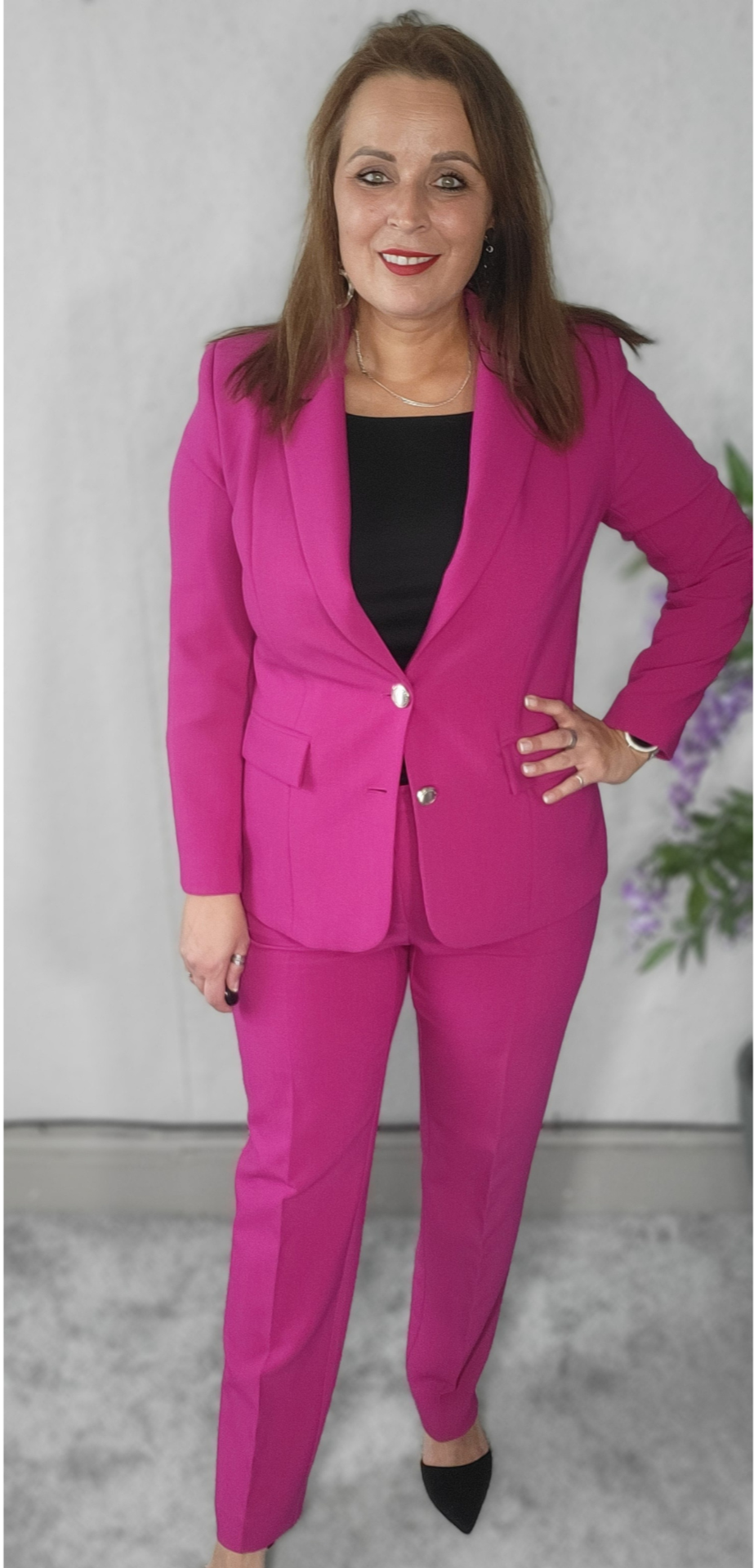 women suit pink royal blue