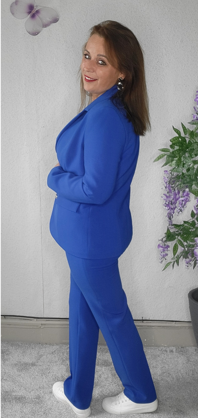 women suit pink royal blue