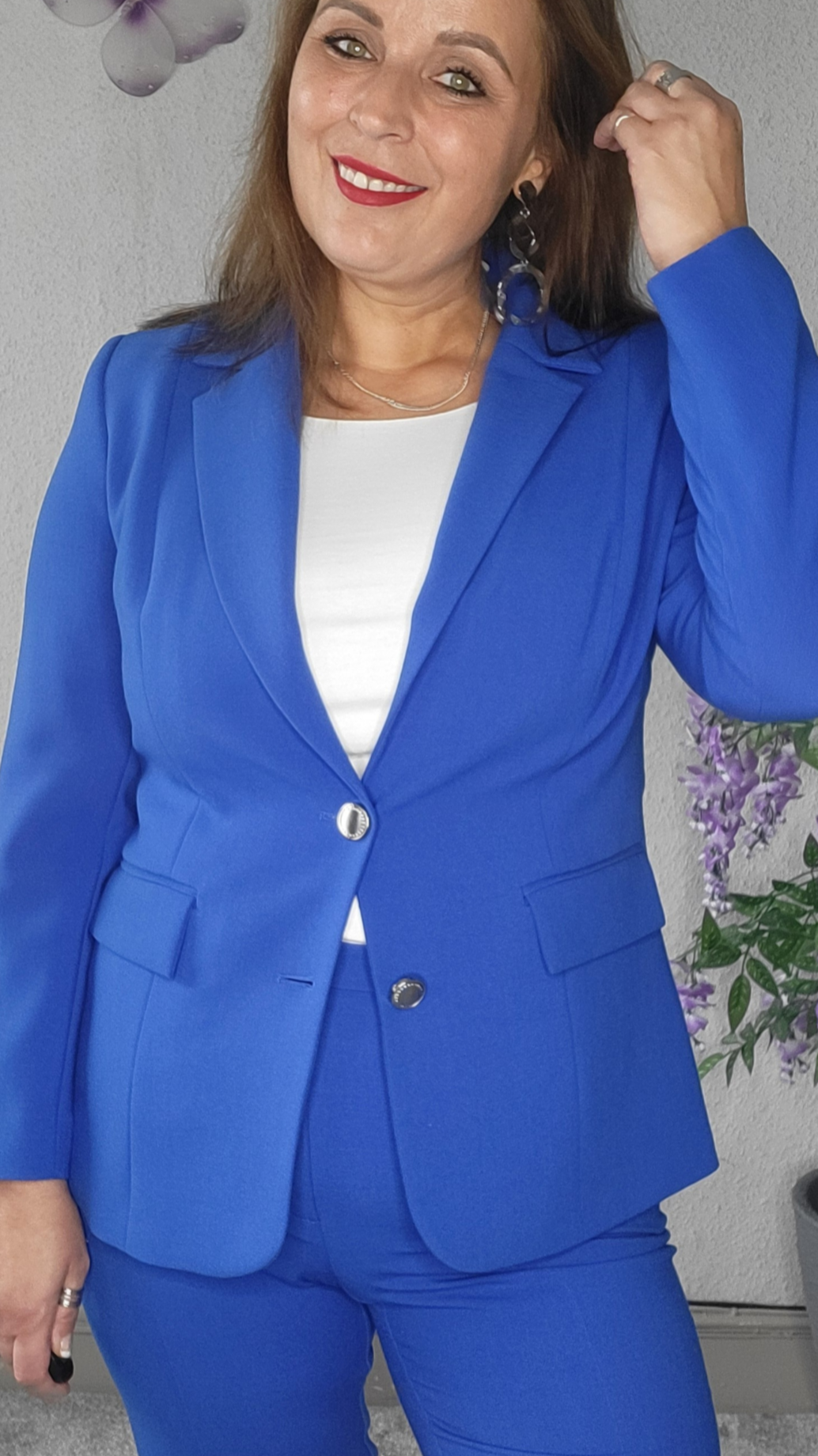 women suit pink royal blue