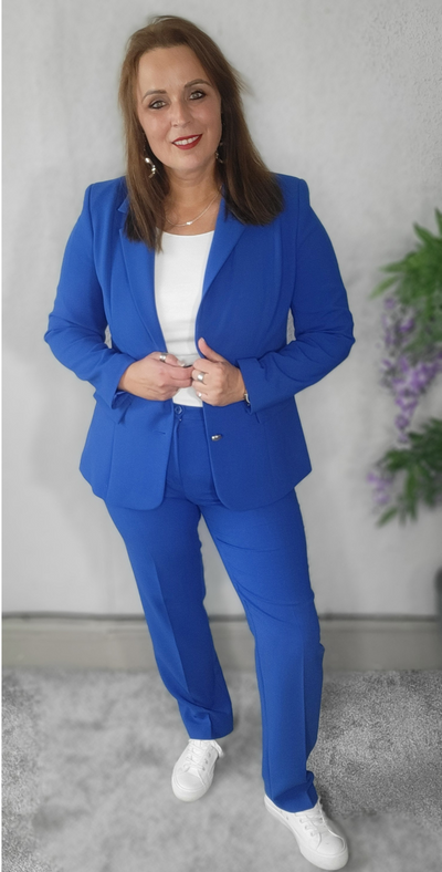 women suit pink royal blue