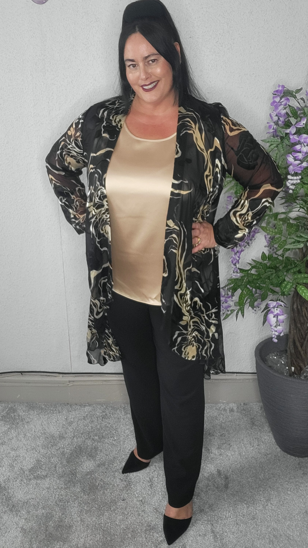 Godske plus size chiffon cardigan 