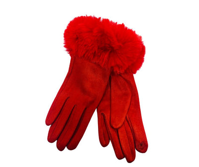 Women's faux fur gloves