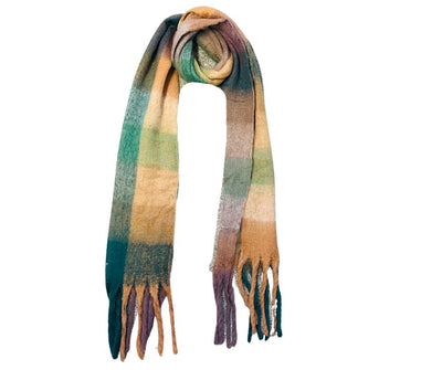 Women's multicolour long winter scarf
