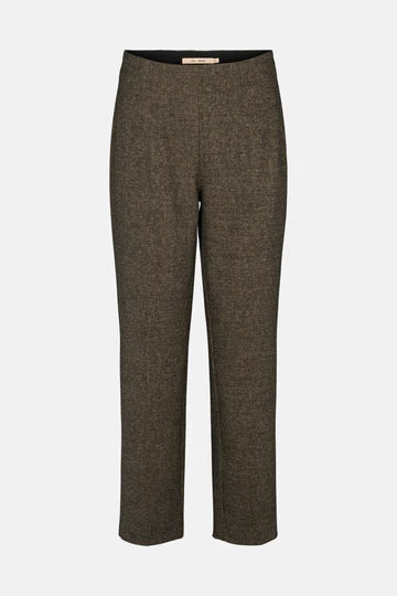 Brown pants on a light gray background