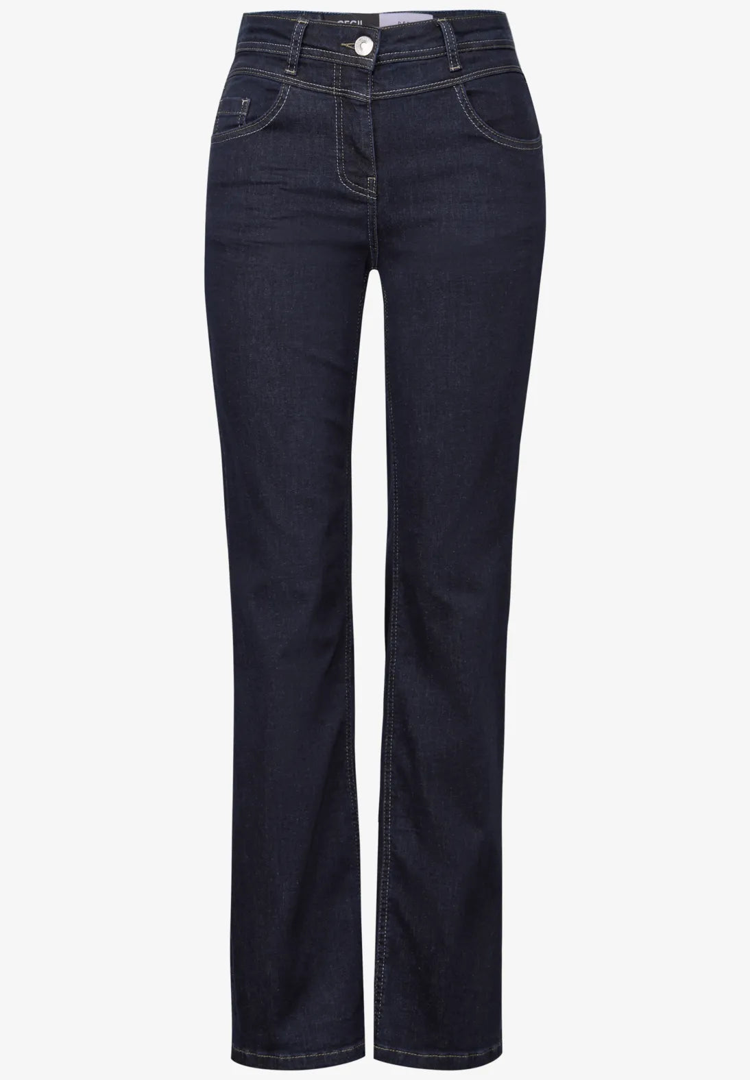 Dark blue jeans on a white background