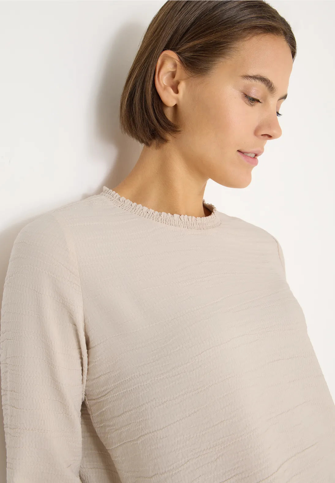 CECIL Blouse with smock neckline