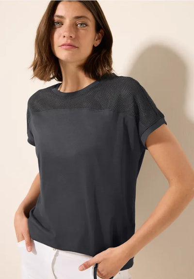 CECIL T-shirt with mesh detail