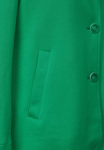 cecil women's green long hooded blazer detachable hood pockets
